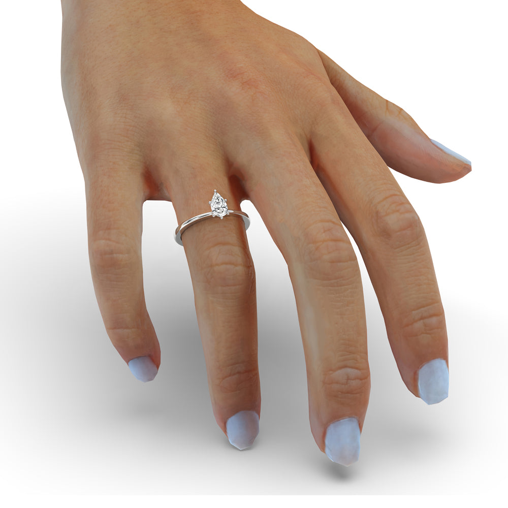 Pear Shape Diamond Ring With Solitaire Style