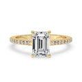 Emerald Cut Ring With Pave Style