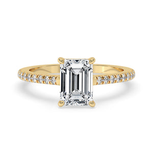 Emerald Cut Ring With Pave Style