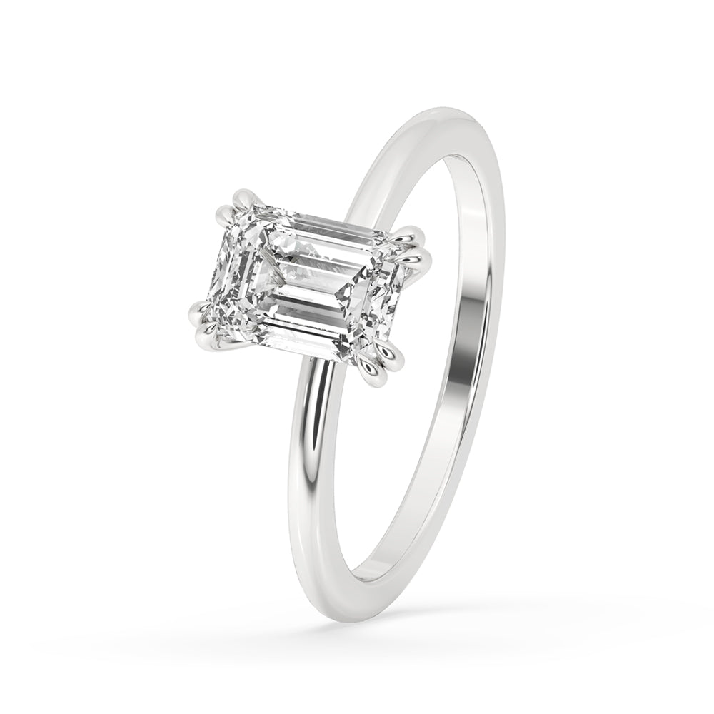 1 Carat Emerald Cut Diamond Ring Secondary image