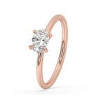 Gold Oval Diamond Engagement Ring With East West Setting