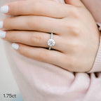 2.50 CT Round Moissanite Pave Setting Engagement Ring