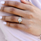 2.25 CT Round Brilliant Cut Moissanite Halo Setting Engagement Ring