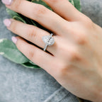 2.0 CT Pear Cut Moissanite Halo Setting Engagement Ring
