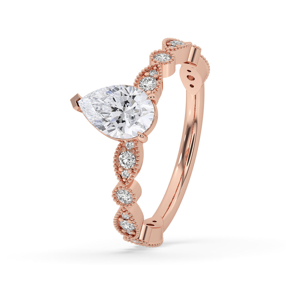 Pear Shaped Diamond Engagement Ring for Timeless Elegance