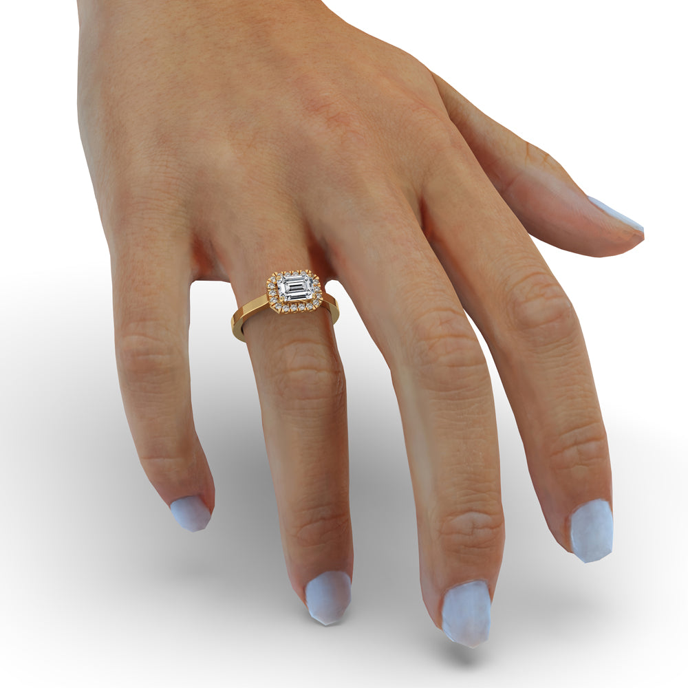 Two Carat Emerald Cut Diamond Ring With Cathedral Setting