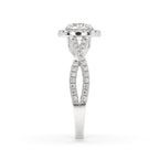 Twisted Engagement Ring With Halo Style