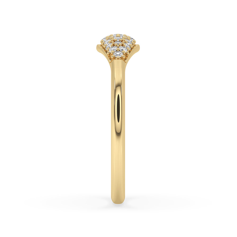 Round Cut Diamond Signet Ring