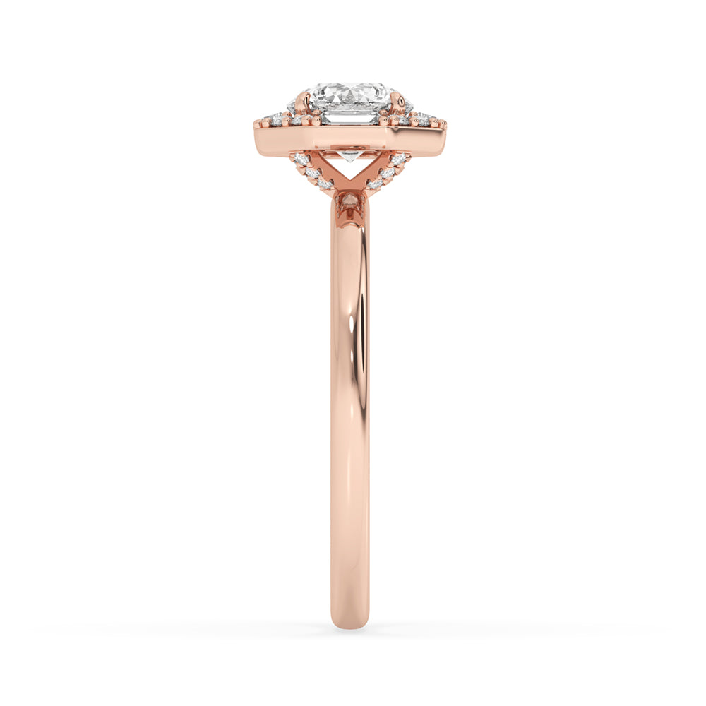 Octagon Ring With Halo Style
