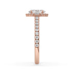 Oval Halo Engagement Ring in Rose Gold