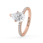 Pear Diamond Pave Band Engagement Ring