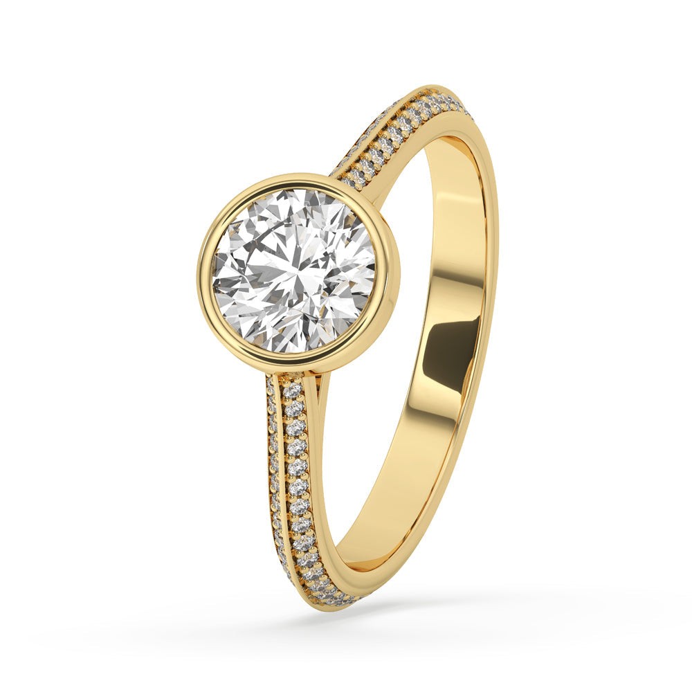 Bezel Set Engagement Ring with Lab Grown Diamond