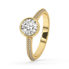 Bezel Set Engagement Ring with Lab Grown Diamond