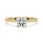Cathedral Setting Engagement Ring - Hidden Pave Band