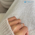 1 Carat Certified Round Lab Grown Diamond Engagement Ring Minimalist Ring - DisneyValley