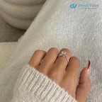 1 Carat Certified Round Lab Grown Diamond Engagement Ring Minimalist Ring - DisneyValley