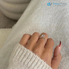 1 Carat Certified Round Lab Grown Diamond Engagement Ring Minimalist Ring - DisneyValley