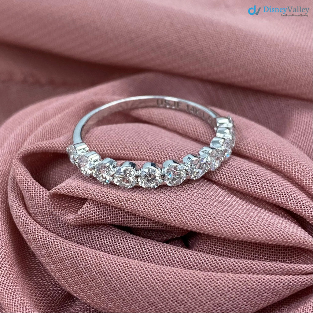 1 Carat Lab Grown Diamond Half Eternity Wedding Ring DisneyValley