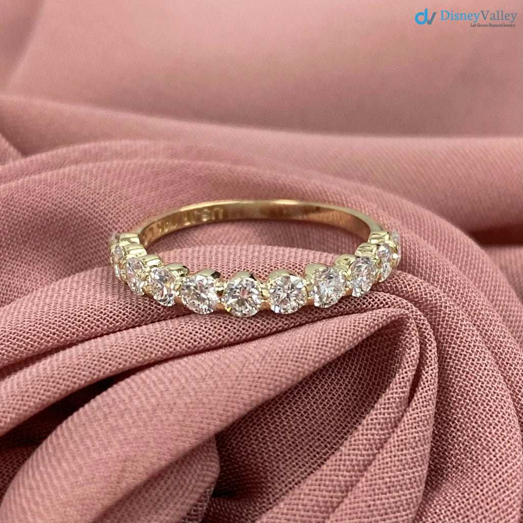 1 Carat Lab Grown Diamond Half Eternity Wedding Ring DisneyValley