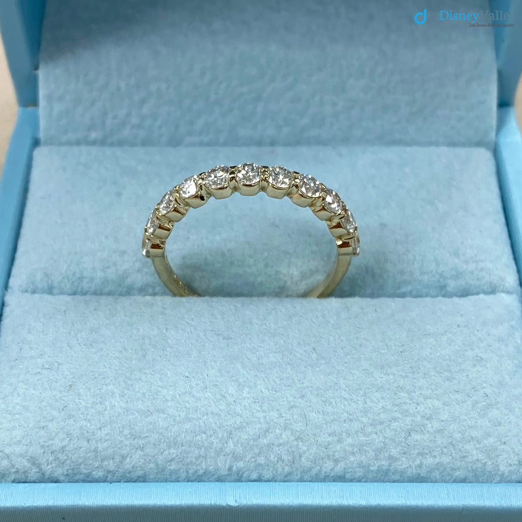 1 Carat Lab Grown Diamond Half Eternity Wedding Ring DisneyValley