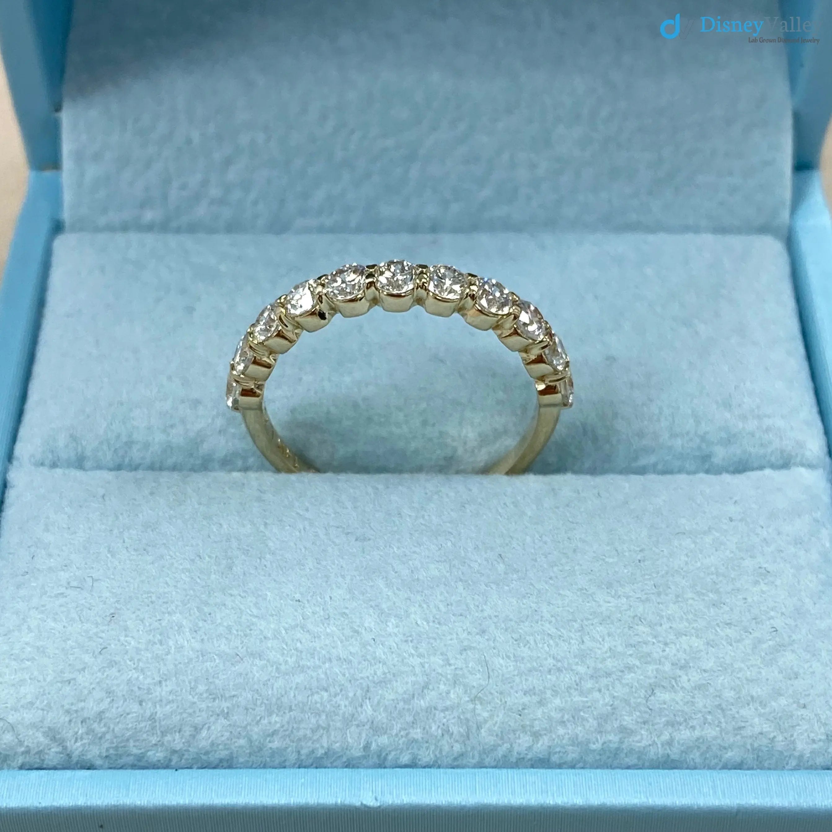 1 Carat Lab Grown Diamond Half Eternity Wedding Ring DisneyValley