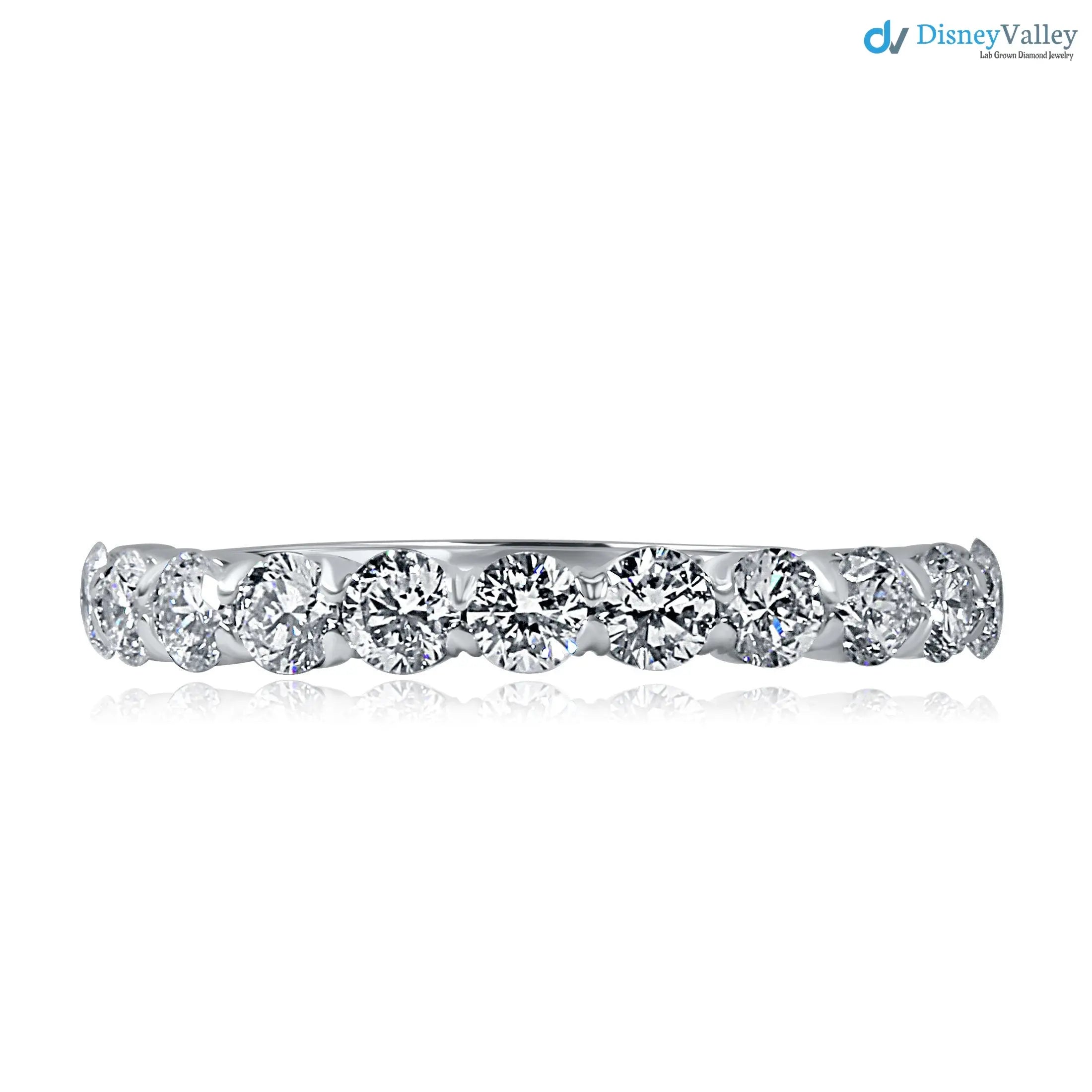 1 Carat Lab Grown Diamond Half Eternity Wedding Ring DisneyValley