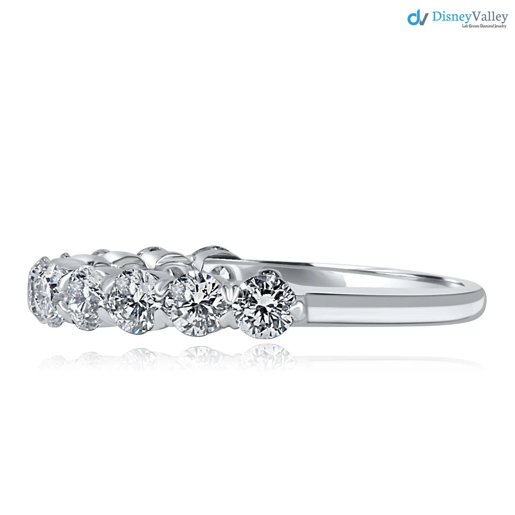 1 Carat Lab Grown Diamond Half Eternity Wedding Ring DisneyValley