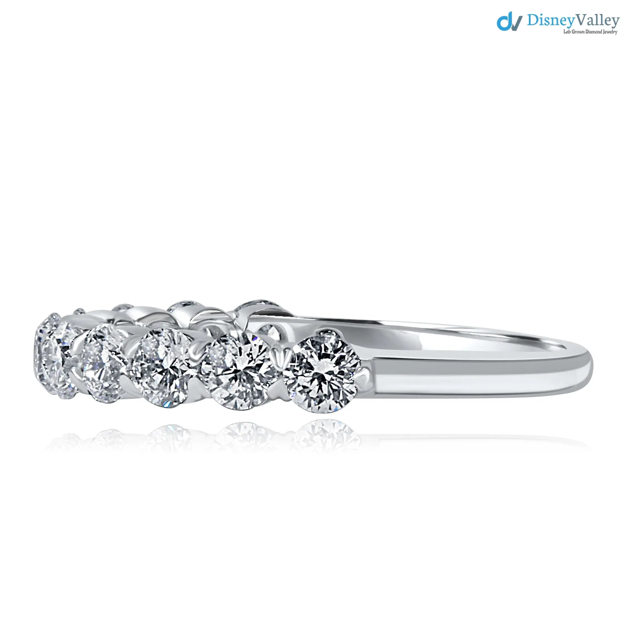 1 Carat Lab Grown Diamond Half Eternity Wedding Ring DisneyValley