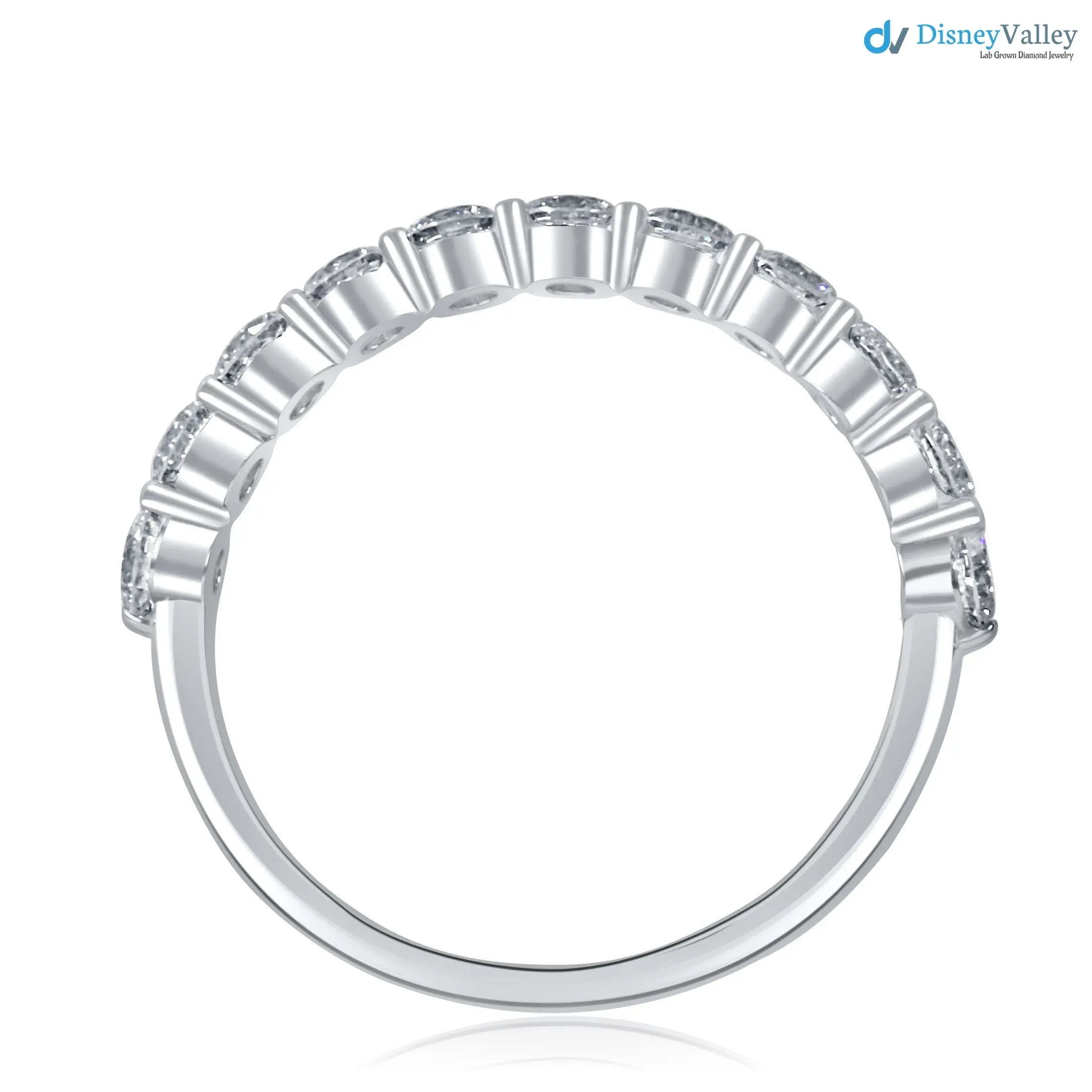 1 Carat Lab Grown Diamond Half Eternity Wedding Ring DisneyValley