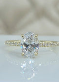 1 Carat oval cut Lab Diamond Hidden Halo Engagement Ring - DisneyValley
