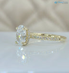 1 Carat oval cut Lab Diamond Hidden Halo Engagement Ring - DisneyValley