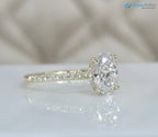 1 Carat oval cut Lab Diamond Hidden Halo Engagement Ring - DisneyValley