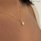 1 Carat pear cut Lab Grown Diamond Necklace DisneyValley