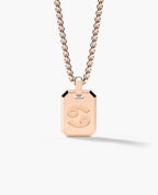 CANCER MINI ZODIAC Dog Tag Gold Pendant