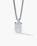 PISCES MINI ZODIAC Dog Tag Silver Pendant