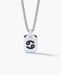 CANCER MINI ZODIAC Dog Tag Gold Pendant with 0.25ct Black Diamonds