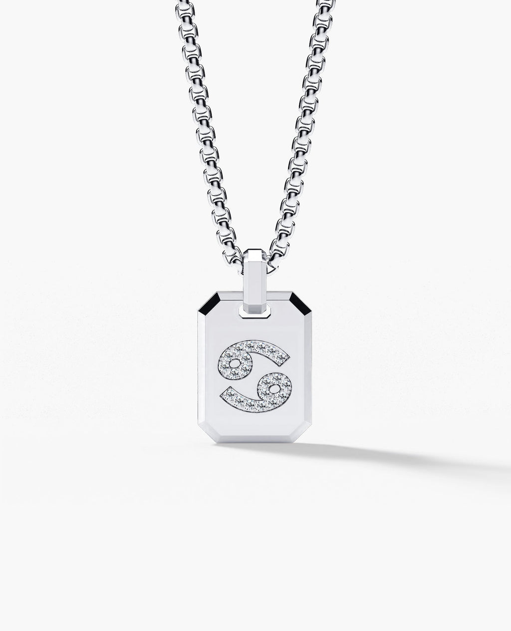 CANCER MINI ZODIAC Dog Tag Gold Pendant with 0.25ct Diamonds