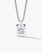 CANCER MINI ZODIAC Dog Tag Gold Pendant with 0.25ct Diamonds