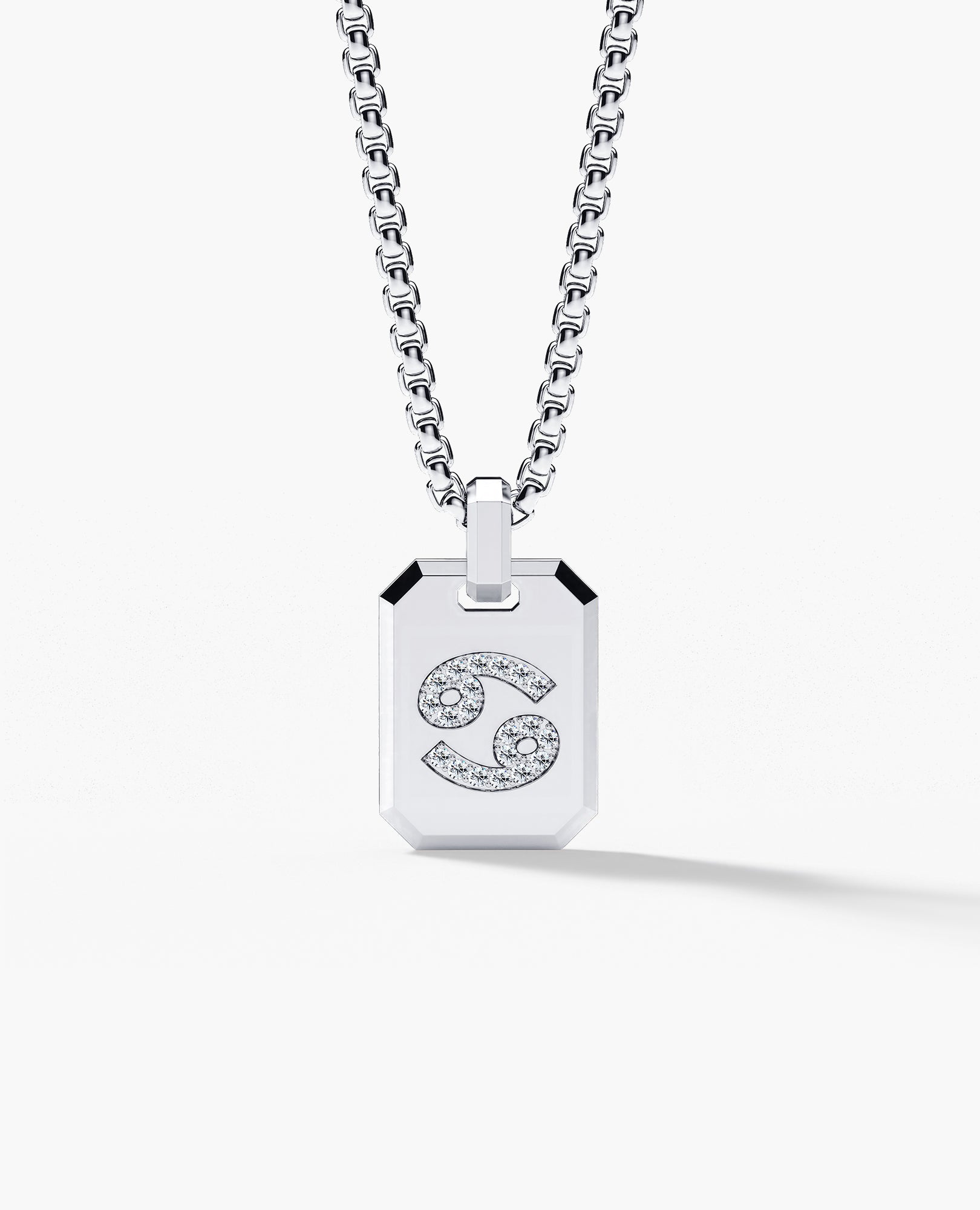 CANCER MINI ZODIAC Dog Tag Gold Pendant with 0.25ct Diamonds