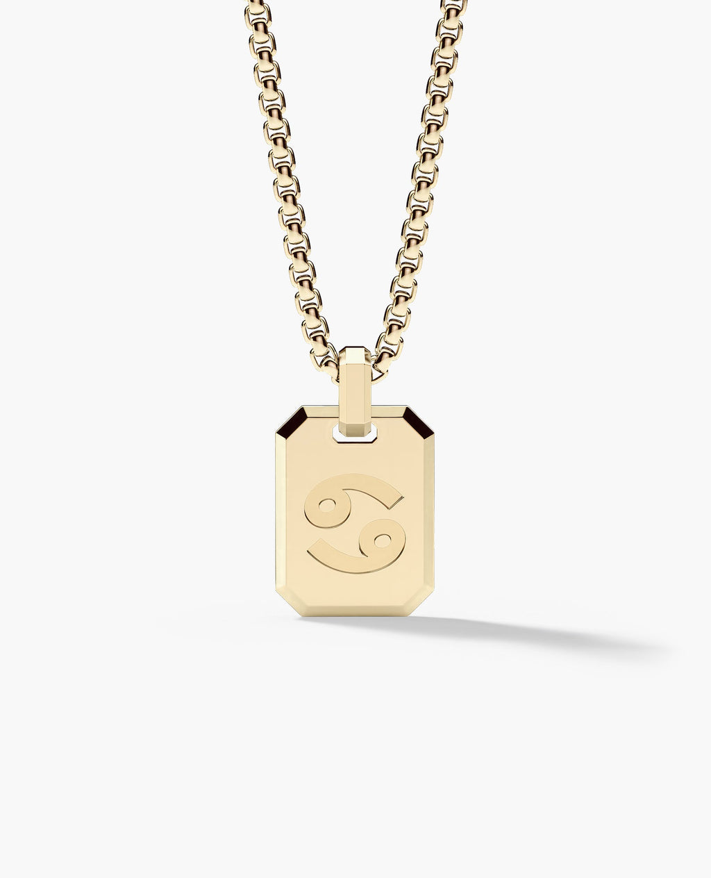 CANCER MINI ZODIAC Dog Tag Gold Pendant