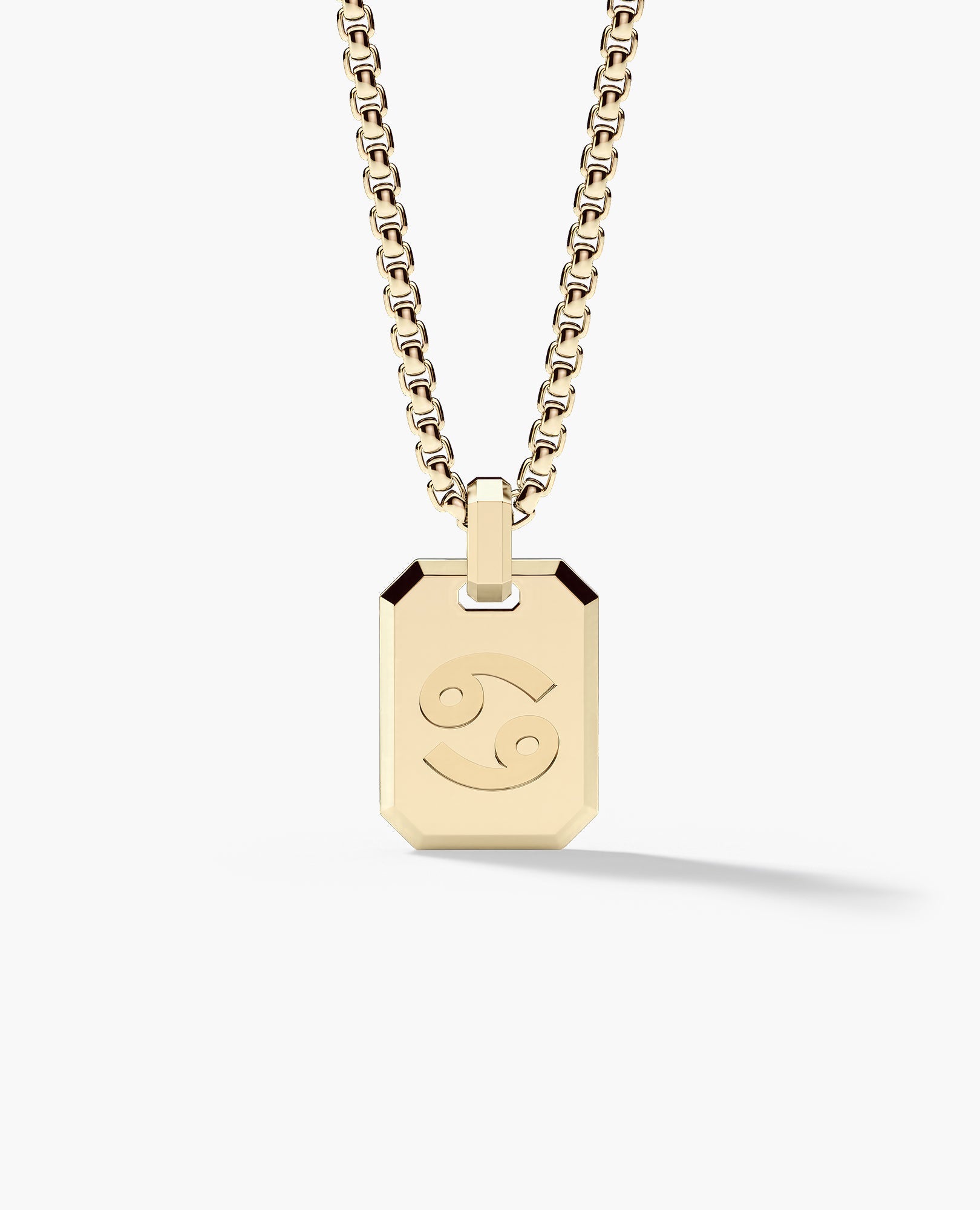 CANCER MINI ZODIAC Dog Tag Gold Pendant