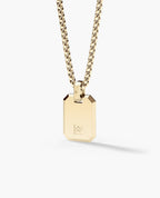 SAGITTARIUS MINI ZODIAC Dog Tag Gold Pendant with 0.25ct Black Diamonds