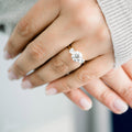2.25 CT Round Moissanite Three Stone Engagement Ring