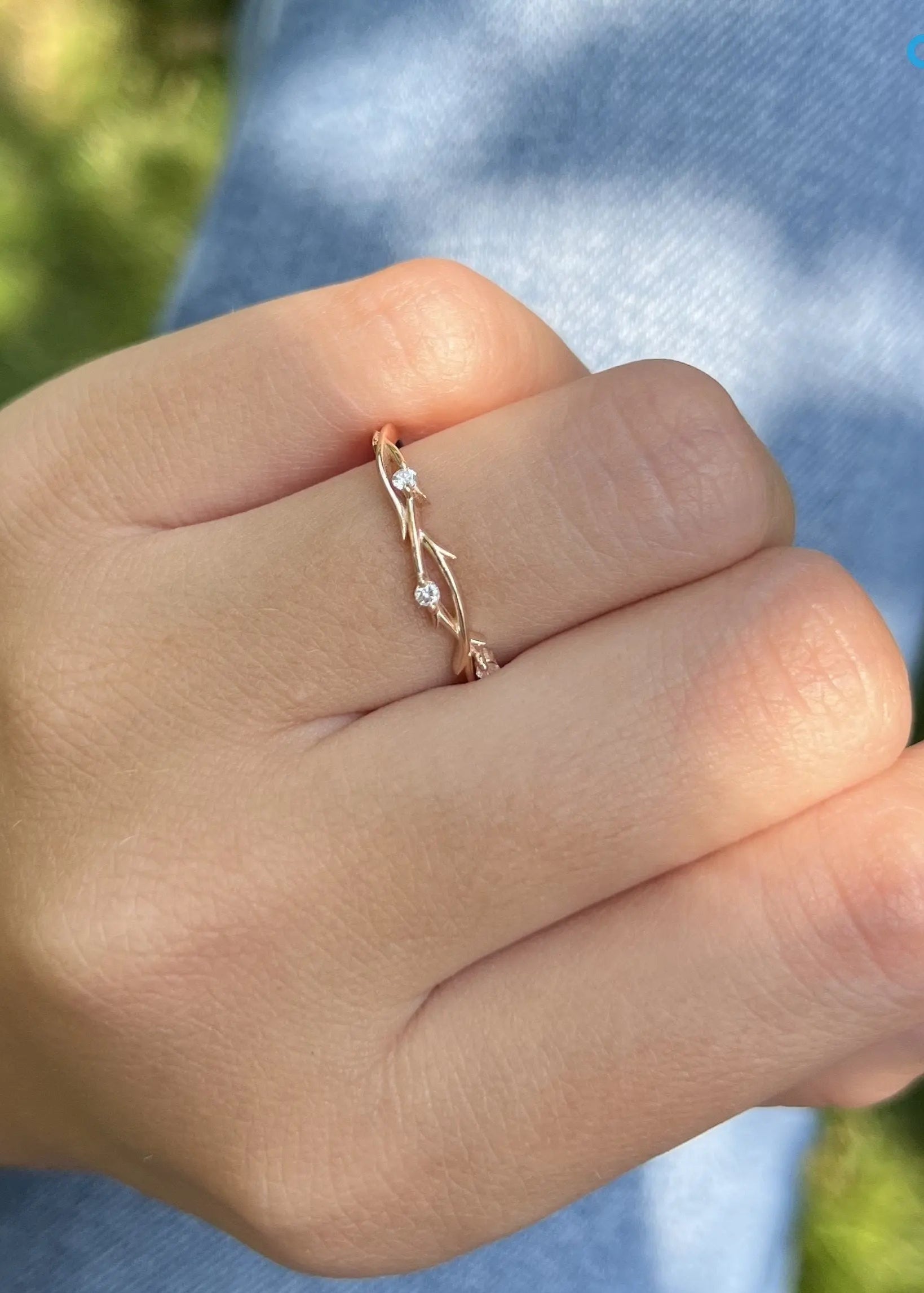 1 carat pear cut Lab Diamond IGI certified Twig Engagement Ring - DisneyValley Image principale du produit