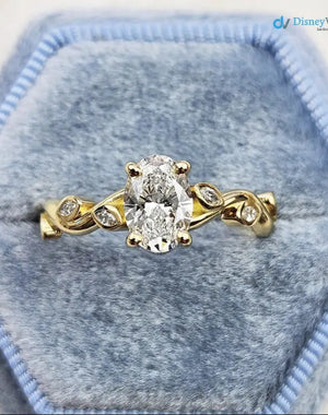 1 caret Oval lab grown diamond floral engagement ring DisneyValley