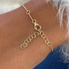 1.0 Ct Round Cut Diamond Stations Solid Yellow Gold Bracelet - DisneyValley