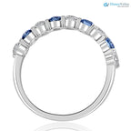 1.00 CT Blue and White Lab Grown Diamond Alternating Wedding Ring DisneyValley