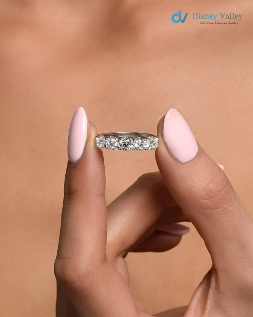 1.00 Carat D color VVS1 clarity Round cut Lab grown Diamonds Wedding Band - DisneyValley