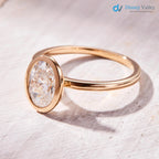 1.00 Carat E Color VS1 Clarity Oval Cut Lab Grown Diamond Engagement Ring - DisneyValley