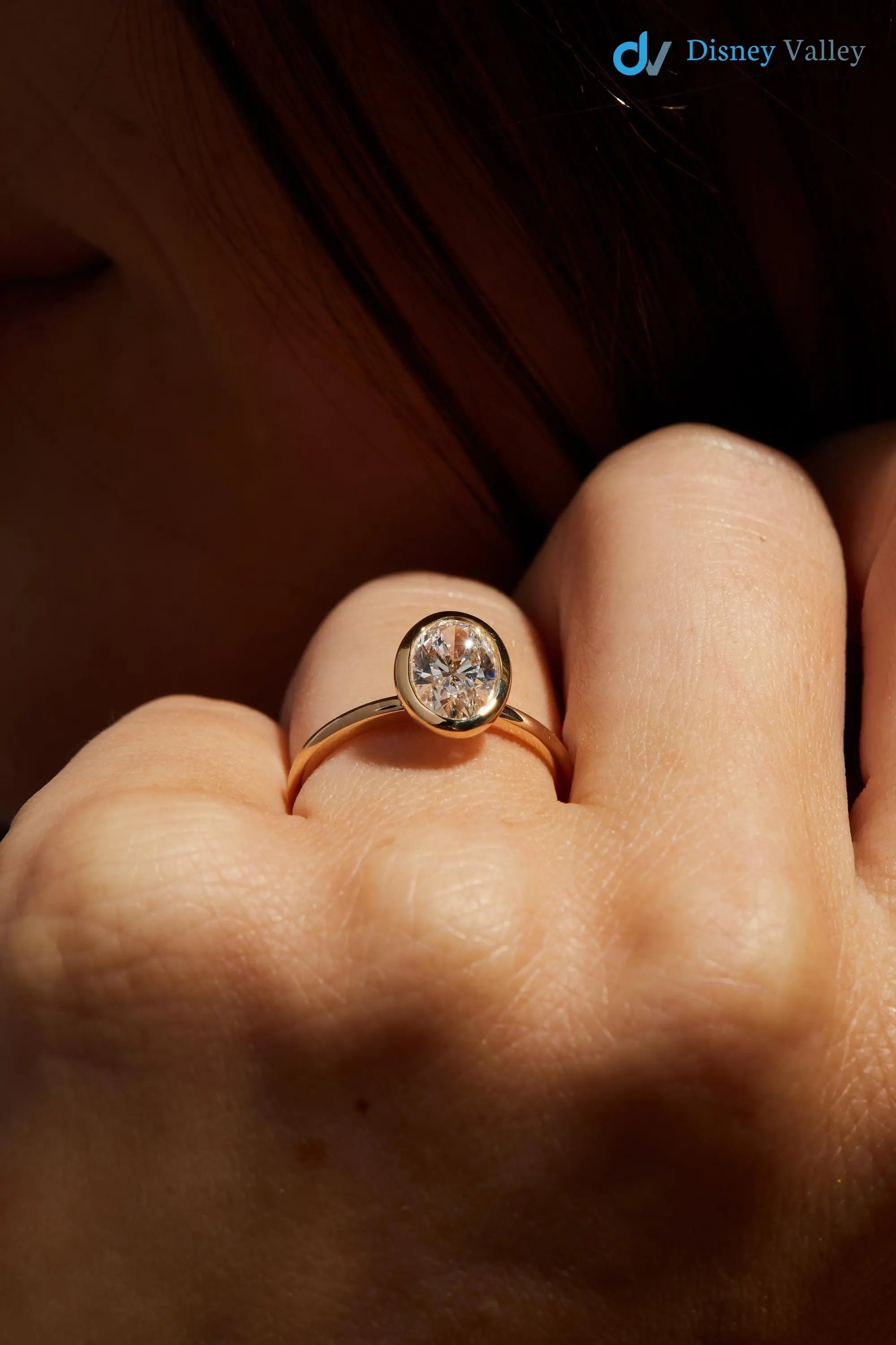 1.00 Carat E Color VS1 Clarity Oval Cut Lab Grown Diamond Engagement Ring - DisneyValley